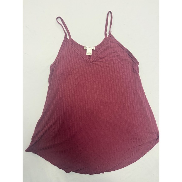 Bozzolo Tops - Bozzolo Ribbed Burgundy Tank Top